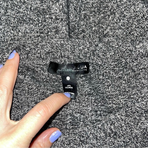 AQUA 100% Cashmere Grey Marled Sweater Small - Picture 4 of 4